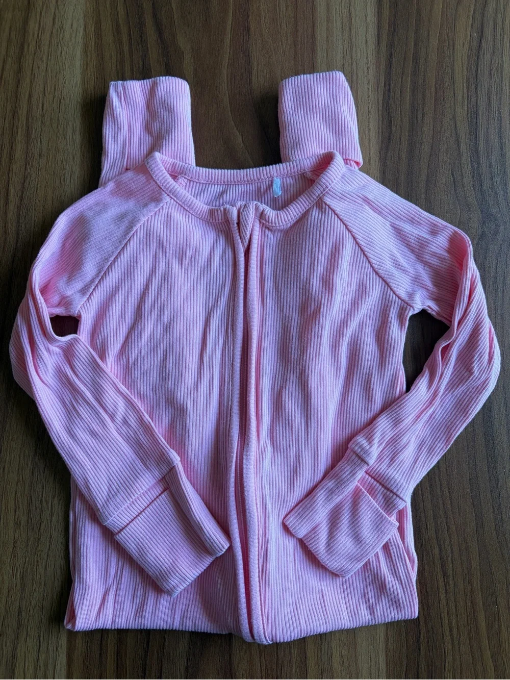 Little One Shop 12-18M Pink Ribbed Zippy